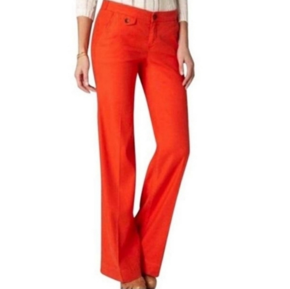 Level 99 Newport Wide Flare Leg Pants Anthro Linen Blend Size 26